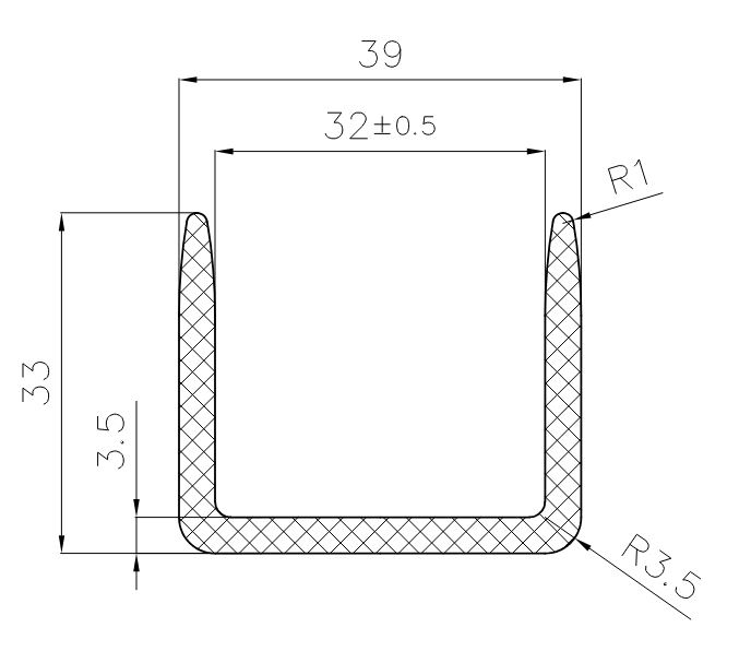 0450370KG - gumiprofilok - U alakú profilok