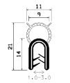 SD-0089 - coextrudált fémbetéttel - Élvédő profilok SD-0089 - coextrudált fémbetéttel - Élvédő profilok