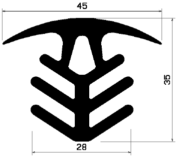 FA 1349 - gumiprofilok - Takaró és 'T' alakú profilok FA 1349 - gumiprofilok - Takaró és 'T' alakú profilok
