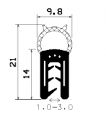 SD-0093 - coextrudált fémbetéttel - Élvédő profilok SD-0093 - coextrudált fémbetéttel - Élvédő profilok