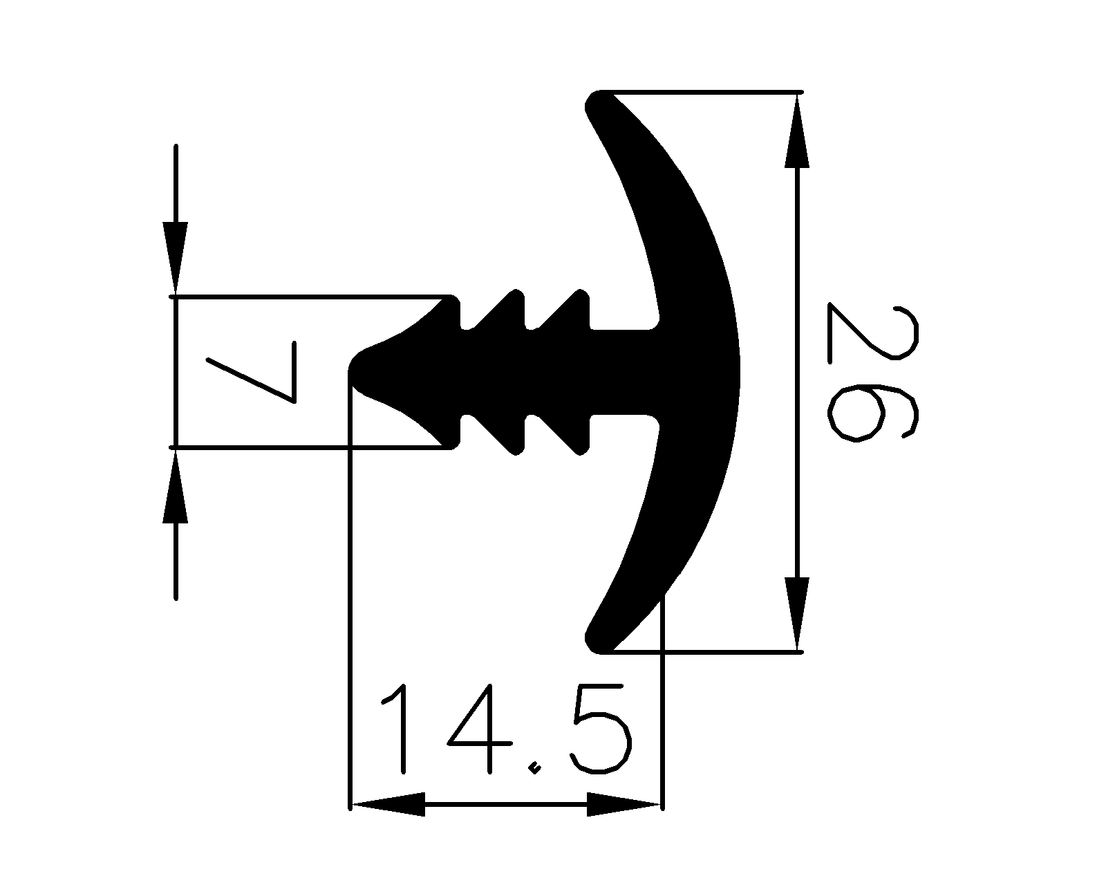 13480380KG - EPDM Gummi-Profile - Abdeckung und T-Profile