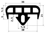 AU 0140 1B= 25 m - rubber profiles - under 100 m - Spacer and bumper profiles