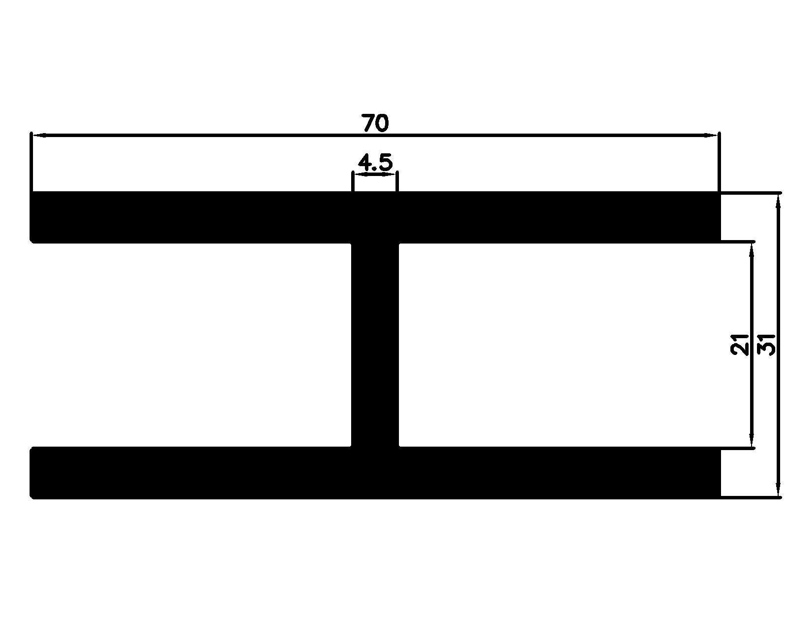 16430365KG - EPDM gumiprofilok - H alakú profilok