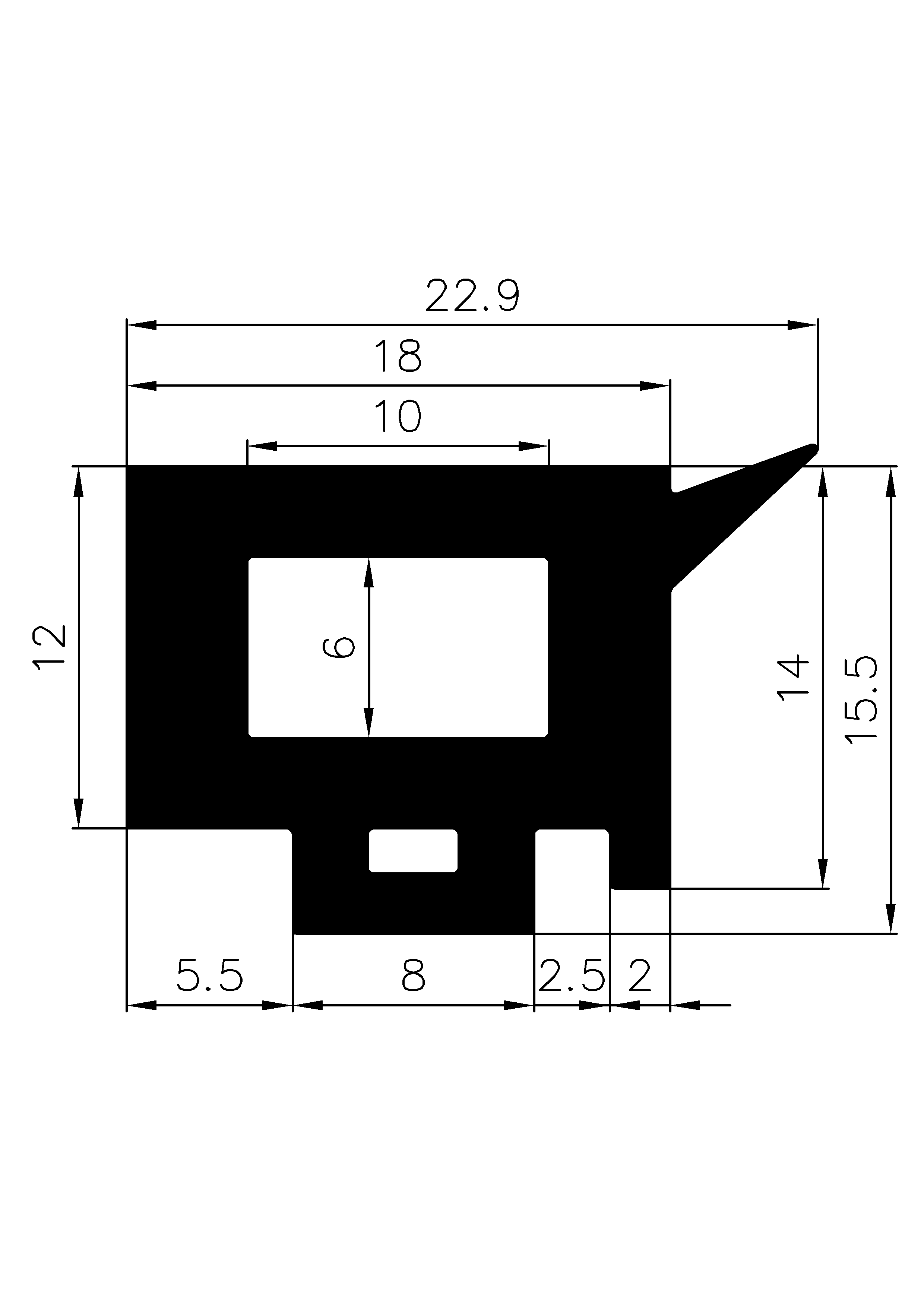 18230370KG - gumiprofilok - Négyszögalakú profilok