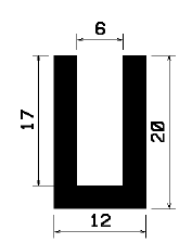 - TU1- 1382 1B= 25 m - rubber profiles - under 100 m - U shape profiles