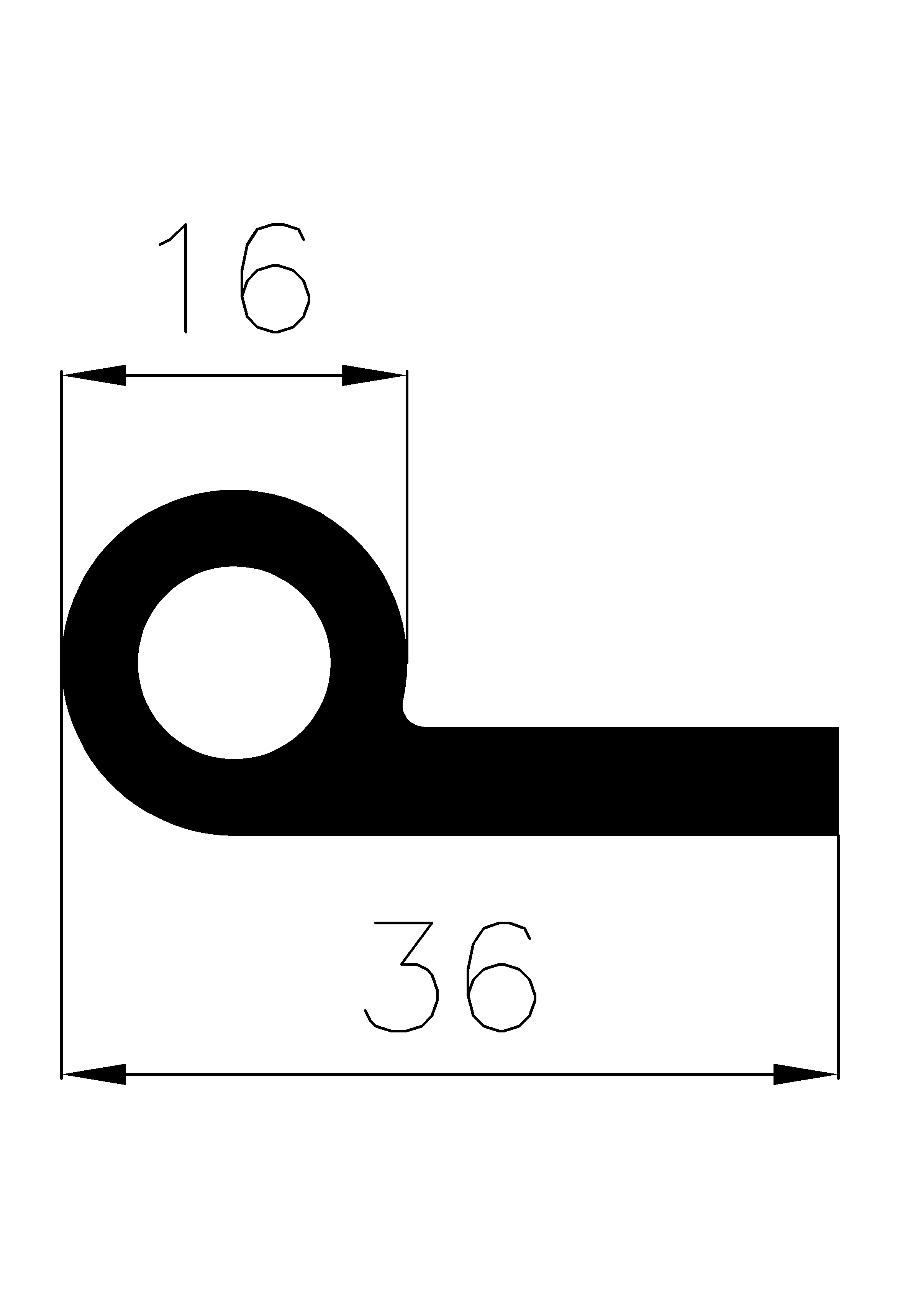 1910360KG - EPDM profiles - Flag or 'P' profiles