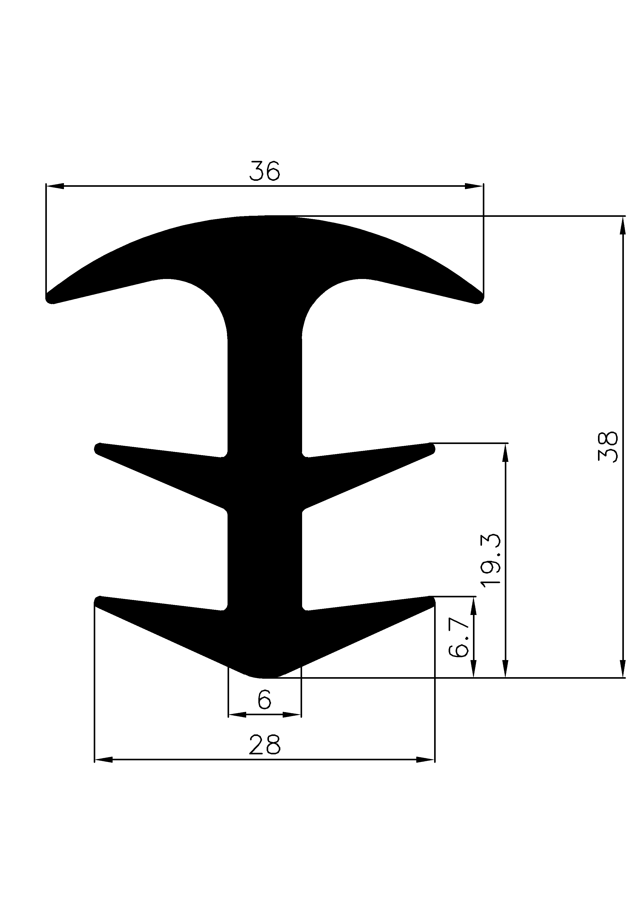 19150365KG - gumiprofilok - Takaró és 'T' alakú profilok 19150365KG - gumiprofilok - Takaró és 'T' alakú profilok