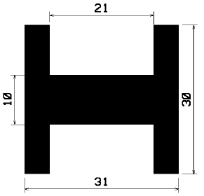 H 0797 - EPDM gumiprofilok - H alakú profilok