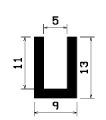 TU1- 0695 1B= 100 m - gumiprofilok - U alakú profilok