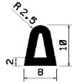 HR 0962 - EPDM rubber profiles - Semi-circle, D-profiles