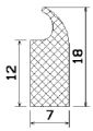MZS 25001 1B= 50 m - EPDM sponge rubber profiles - Door-frame profiles