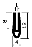 TU1- 1071 - rubber profiles - U shape profiles