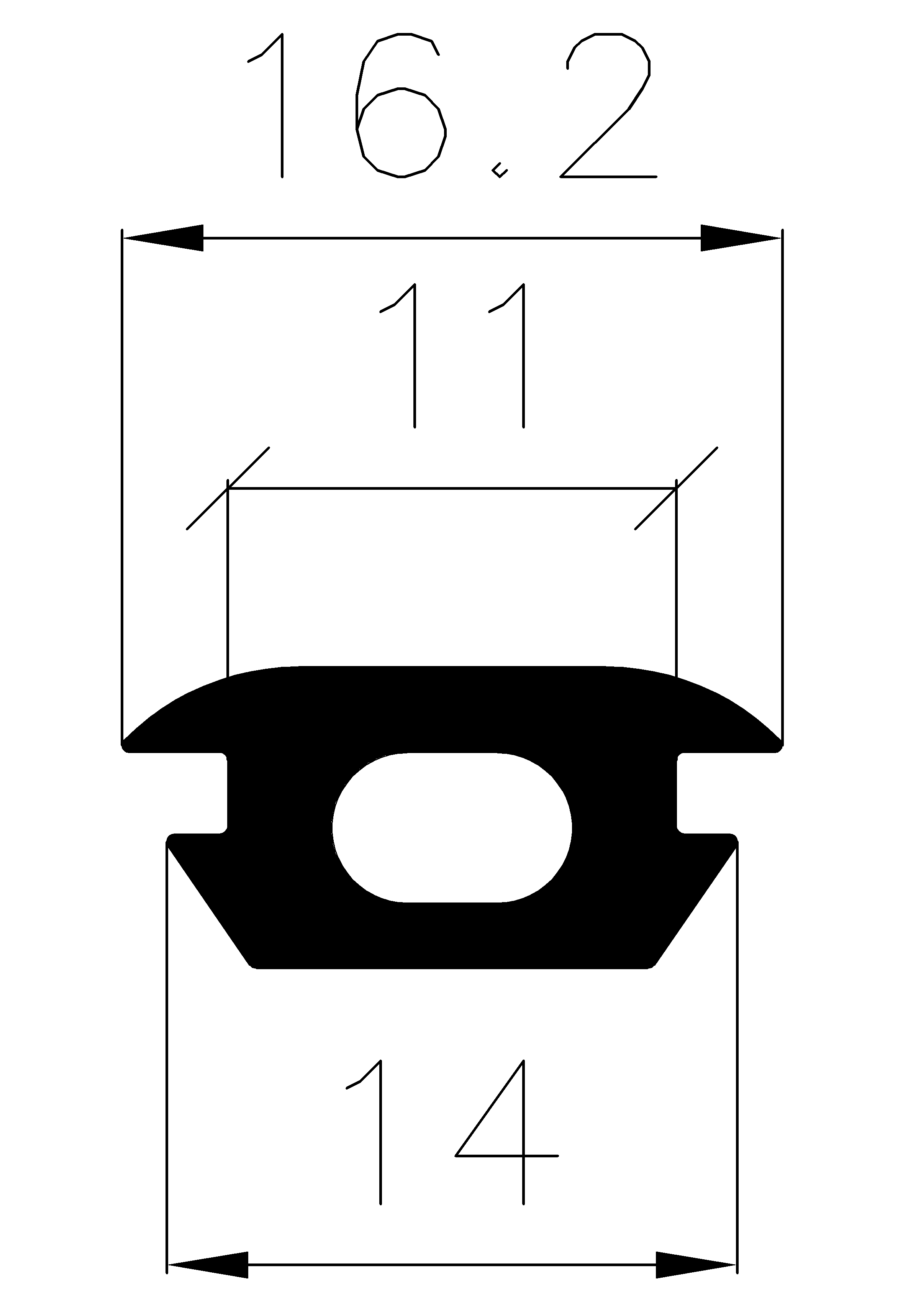 3850370KG - EPDM Gummi-Profile - Abdeckung und T-Profile