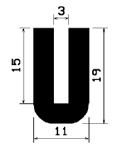 TU1- 1633 - silicone profiles - U shape profiles