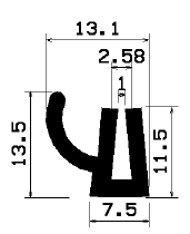 TU1- 1718 - rubber profiles - U shape profiles