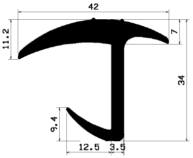 FA 1945 - gumiprofilok - Takaró és 'T' alakú profilok