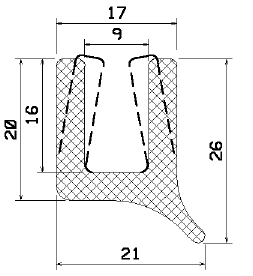 MZS 25773 - sponge profiles - U shape profiles