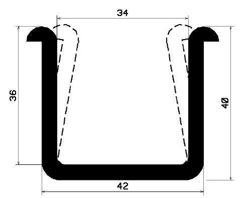 TU1- 2164 - rubber profiles - U shape profiles