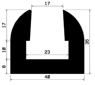 TU1- 2421 - rubber profiles - U shape profiles
