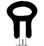 TU1 - G044 9×11×1 mm - EPDM-Gummi -Profile - U-Profile