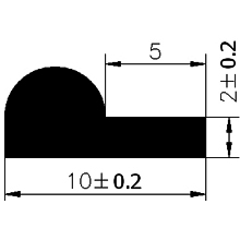 FN - G299 - silicone  profiles - Flag or 'P' profiles