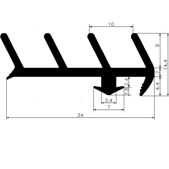 F - G318 - EPDM Gummi-Profile - Abdeckung und T-Profile