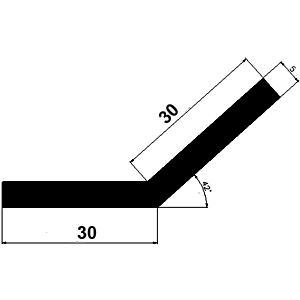 WI - G505, 5 mm thickness - rubber profiles - Angle shape profiles