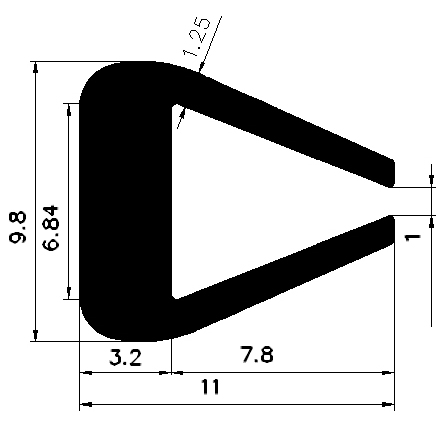 TU1 - G640 - silicone profiles - U shape profiles