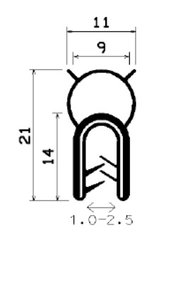 SD-0248 - coextrudált fémbetéttel - Élvédő profilok SD-0248 - coextrudált fémbetéttel - Élvédő profilok