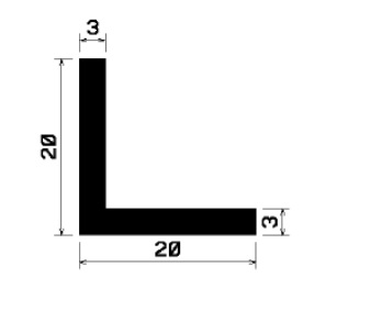 Wi 0678 - gumi profilok - Szögalakú profil / L-profil