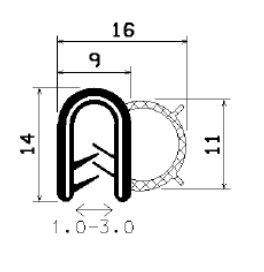 SD-0090 - coextrudált fémbetéttel - Élvédő profilok SD-0090 - coextrudált fémbetéttel - Élvédő profilok