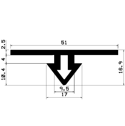 AU 1938 1B= 200 m - EPDM profiles - Spacer and bumper profiles