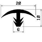 FA 0998 - EPDM Gummi-Profile - Abdeckung und T-Profile