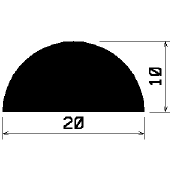 HR - 1610 - EPDM rubber profiles - Semi-circle, D-profiles