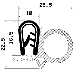 SD-0181 - coextrudált fémbetéttel - Élvédő profilok SD-0181 - coextrudált fémbetéttel - Élvédő profilok