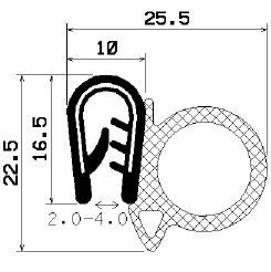 SD-0181 - with coextruded metal insert - Edge protection profiles