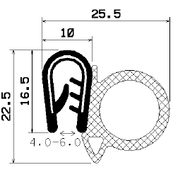 SD-0182 MIN. 1000 m - coextrudált fémbetéttel - Élvédő profilok SD-0182 MIN. 1000 m - coextrudált fémbetéttel - Élvédő profilok