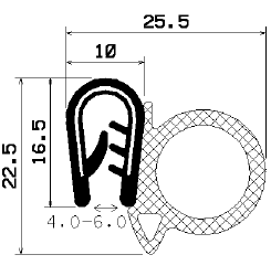 SD-0182 MIN. 1000 m - Co-Ex-Profile mit Metalleinsätze - Kantenschutzprofile