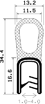 SD-0410 - coextrudált fémbetéttel - Élvédő profilok SD-0410 - coextrudált fémbetéttel - Élvédő profilok