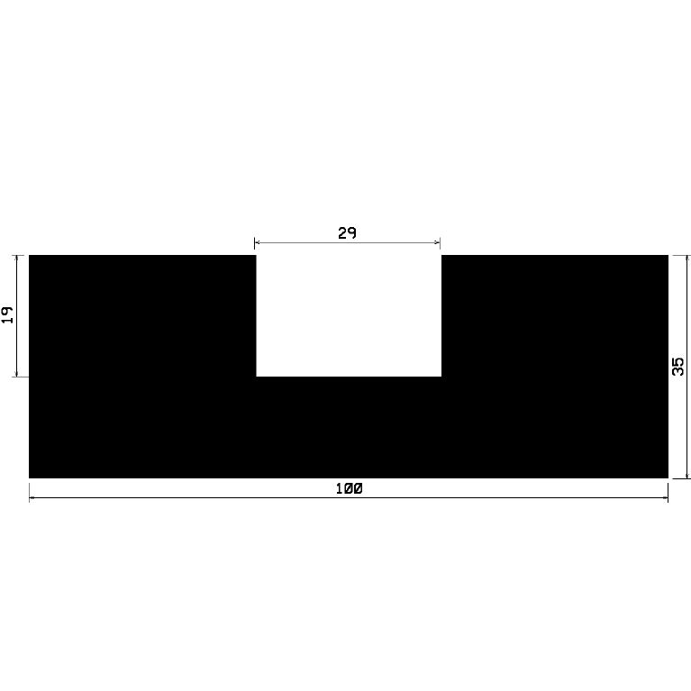 - TU1- 0246 1B= 50 m - rubber profiles - under 100 m - U shape profiles