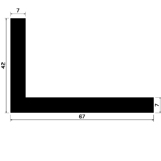 Wi 0776 - Gummi-„L”-Profil - Winkelprofile / L-Profile