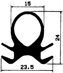 Z1 -1728 - rubber profile under 100 m - Door-frame profiles