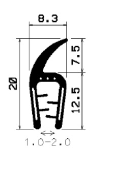 SD-0082 - coextrudált fémbetéttel - Élvédő profilok