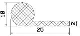MZS 25004 - szivacs gumiprofilok - Lobogó vagy 'P' alakú profilok