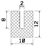 MZS 25006 - szivacs gumiprofilok - U alakú profilok