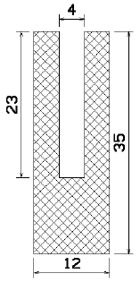 MZS 25015 - szivacs gumiprofilok - U alakú profilok