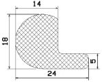 MZS 25034 - szivacs gumiprofilok - Lobogó vagy 'P' alakú profilok