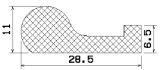 MZS 25056 - szivacs gumiprofilok - Lobogó vagy 'P' alakú profilok
