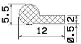 MZS 25069 - szivacs gumiprofilok - Lobogó vagy 'P' alakú profilok