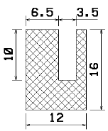 MZS 25077 - szivacs gumiprofilok - U alakú profilok MZS 25077 - szivacs gumiprofilok - U alakú profilok